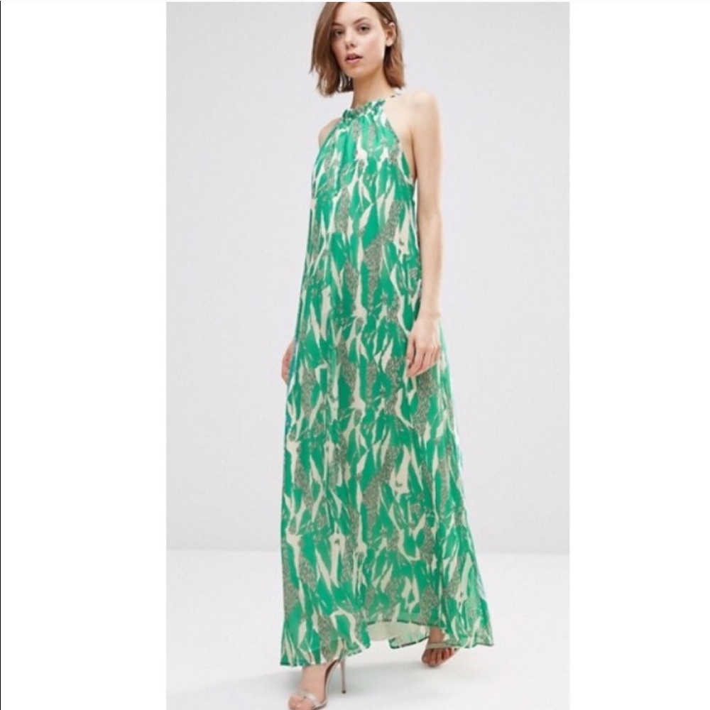 Adelyn Rae green and white maxi dress